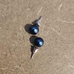 Blue Pearl Stud Earrings